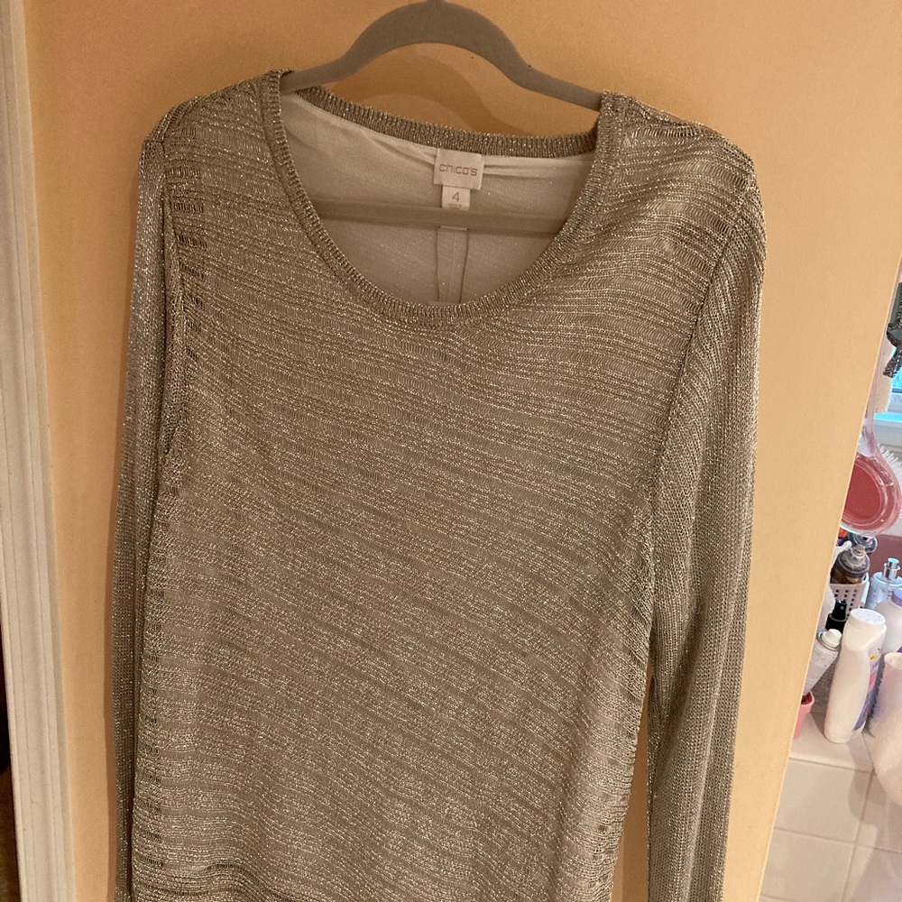 Chico’s Shine Gold Sweater